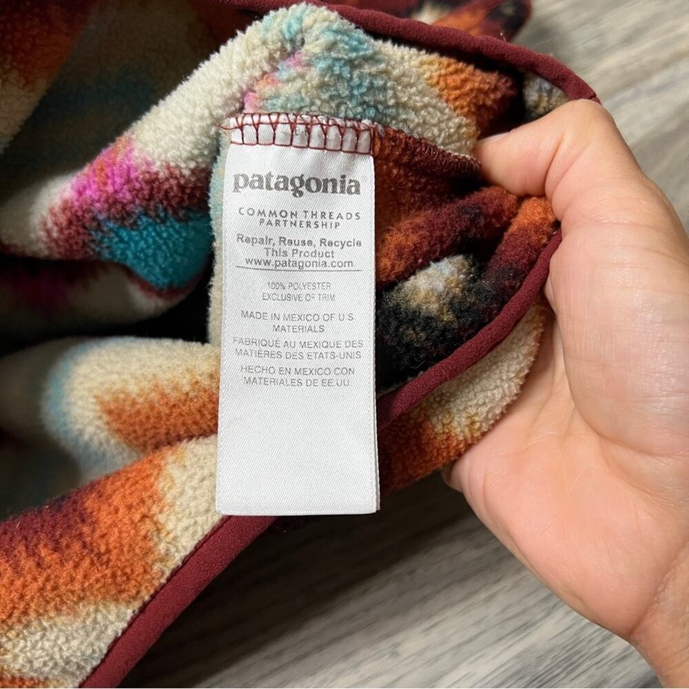 Patagonia Synchilla Snap T Fleece Pullover Sweater Timber Twist Aztec Print - Picture 4 of 6
